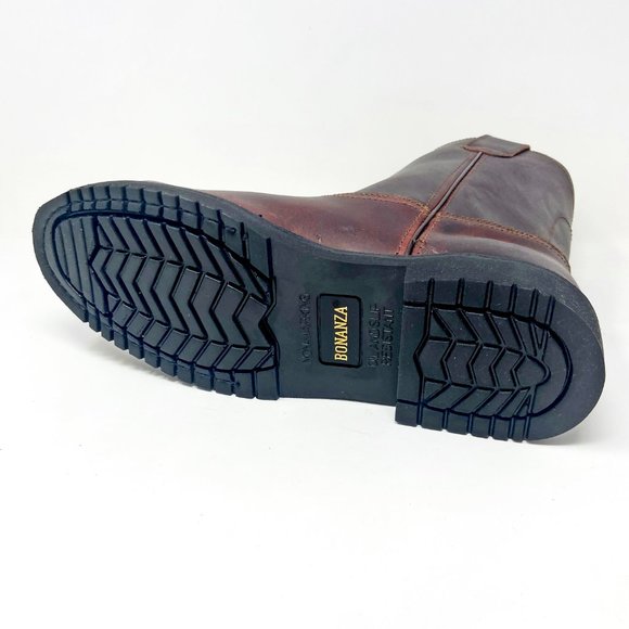 Bonanza 10" Goodyear Welt Chedron Full Grain Leather Mens Work Boots BA 103 - Picture 5 of 5